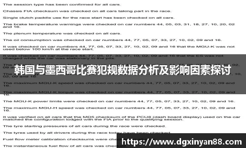 韩国与墨西哥比赛犯规数据分析及影响因素探讨